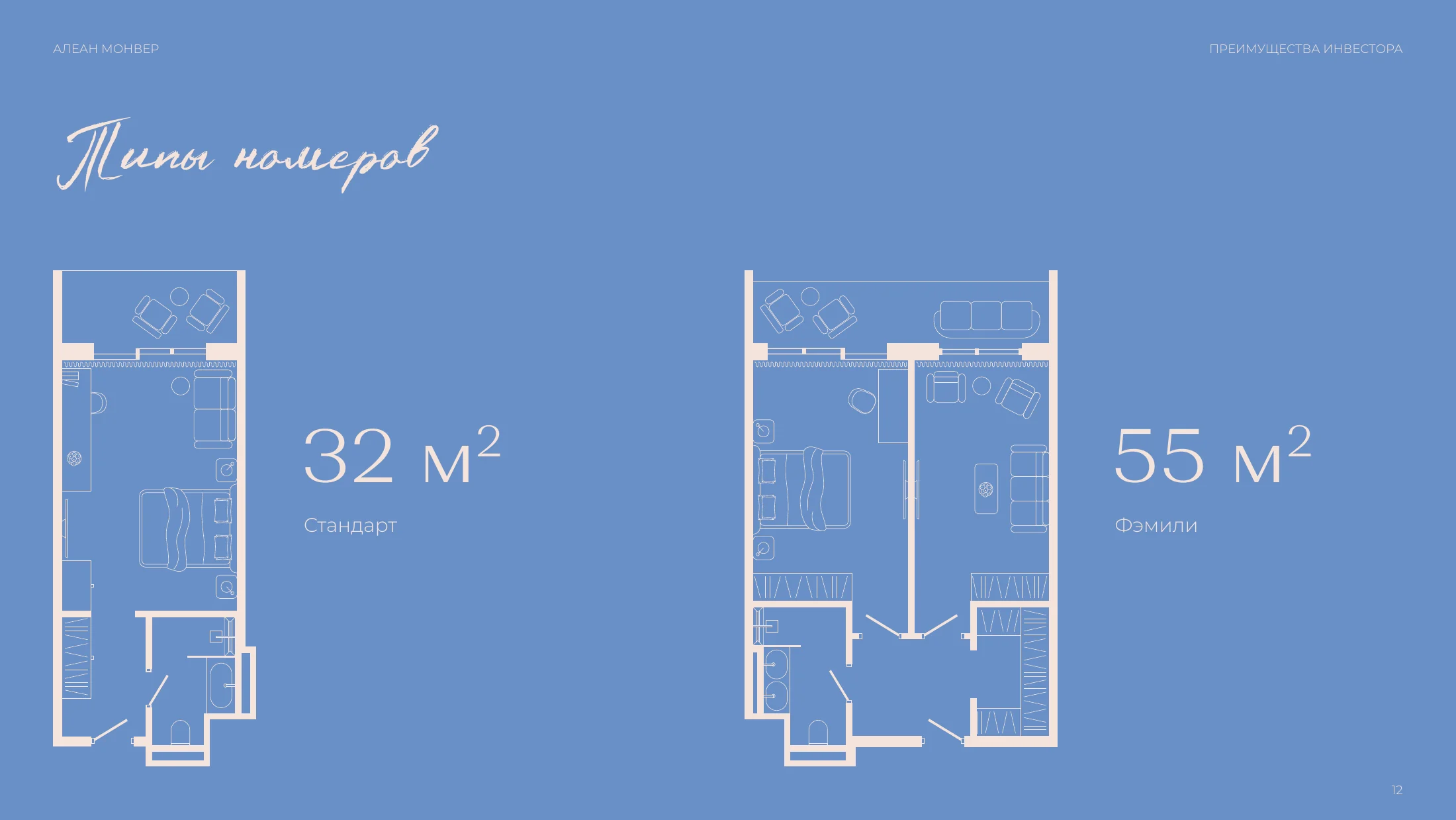 Стандарт 32 м² и Фэмили 55 м²